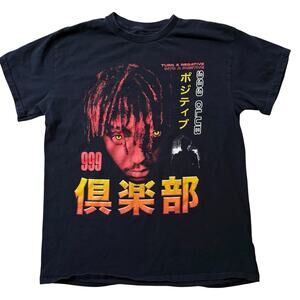 Juice Wrld T Shirt Medium Black 999 Club Kanji Turn A Negative Into A Positive